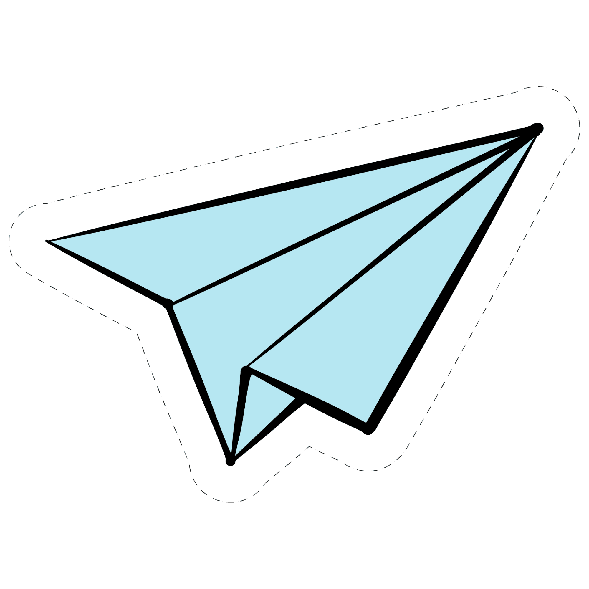 Blue Paper Airplane Sticker