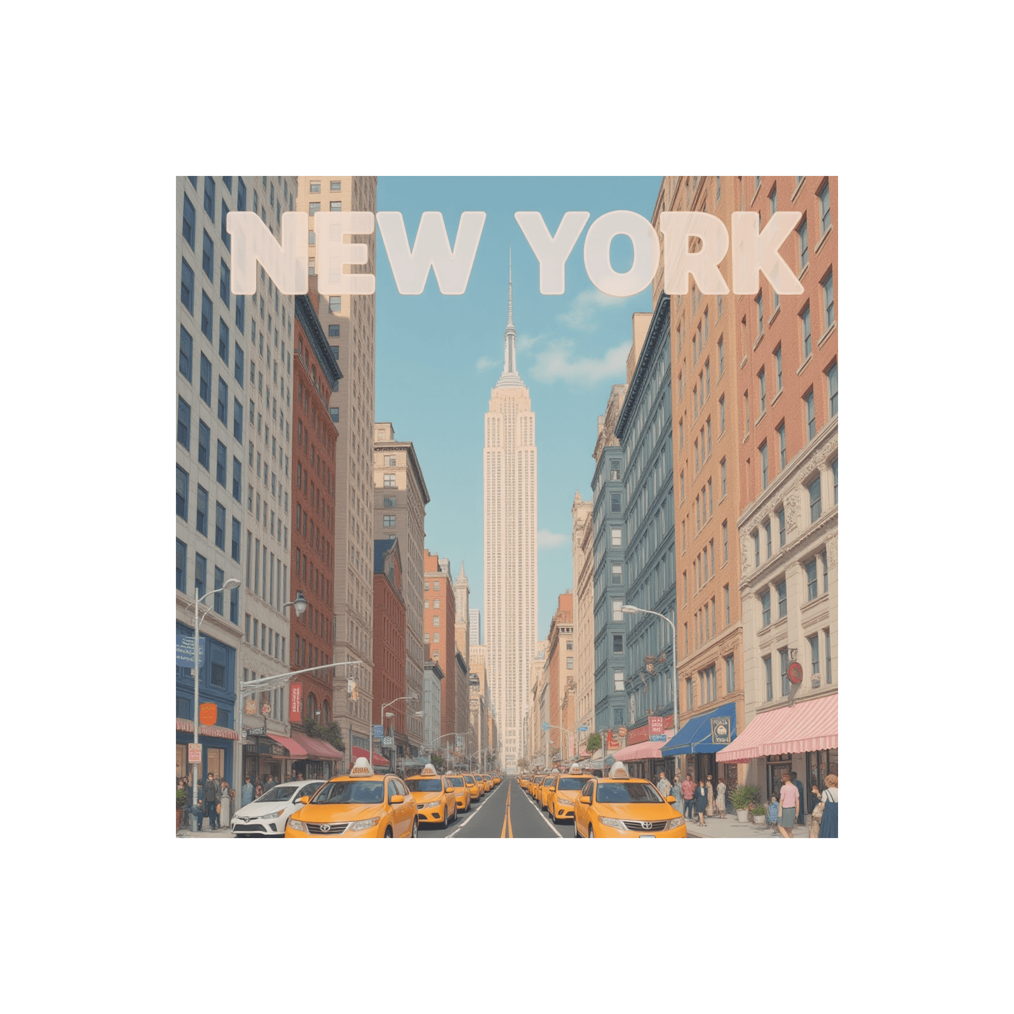 New York City Street Scene Sticker