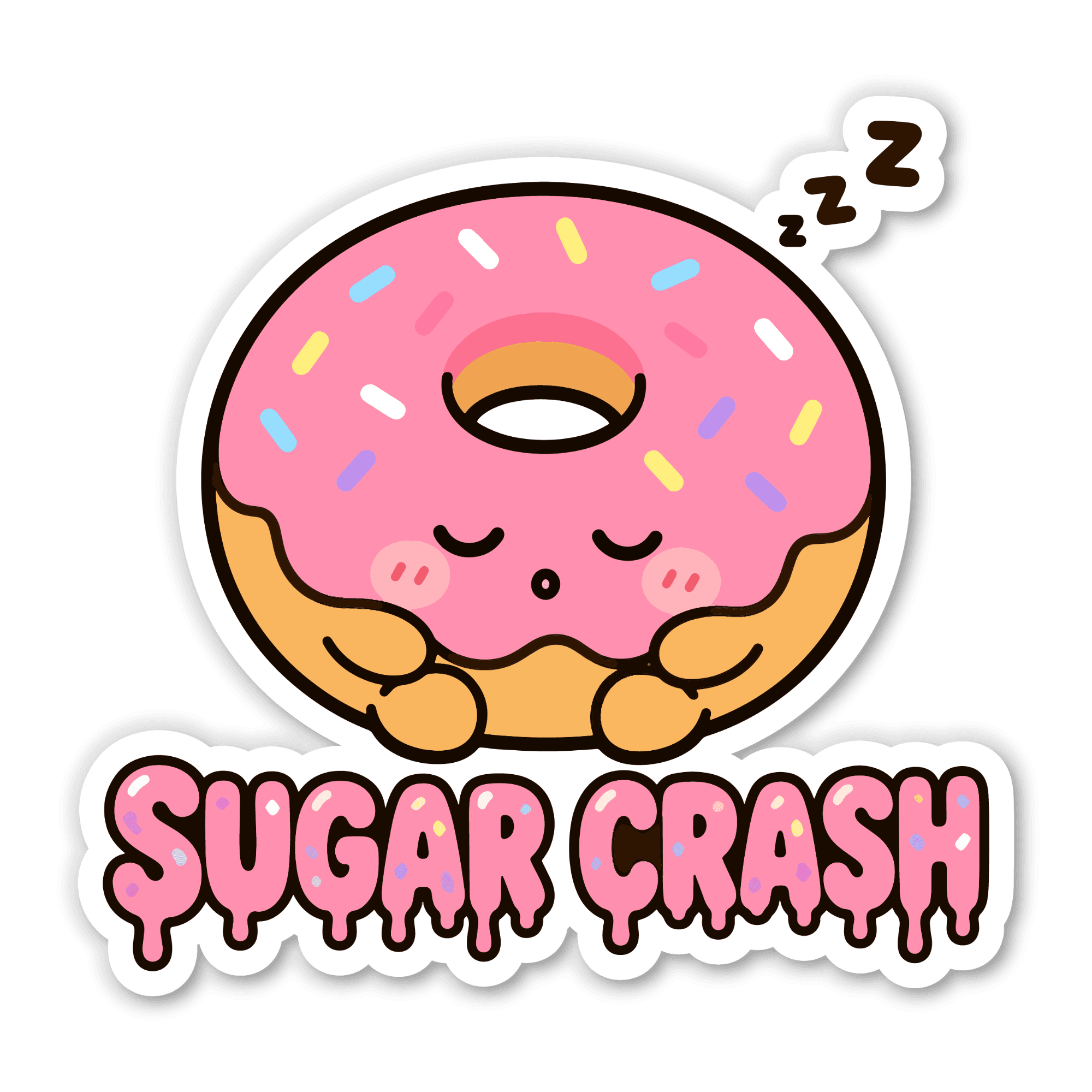 Sugar Crash Sleepy Donut Sticker
