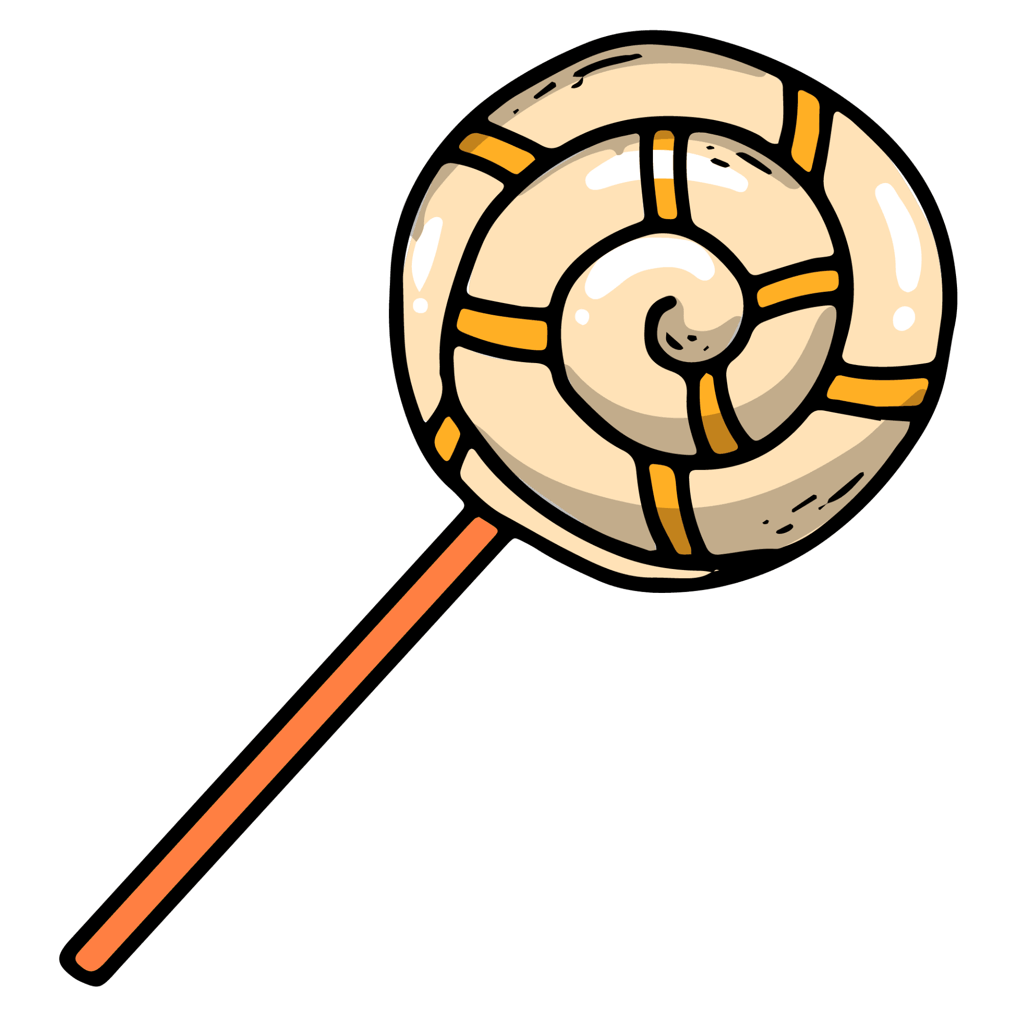 Swirly Caramel Lollipop Sticker