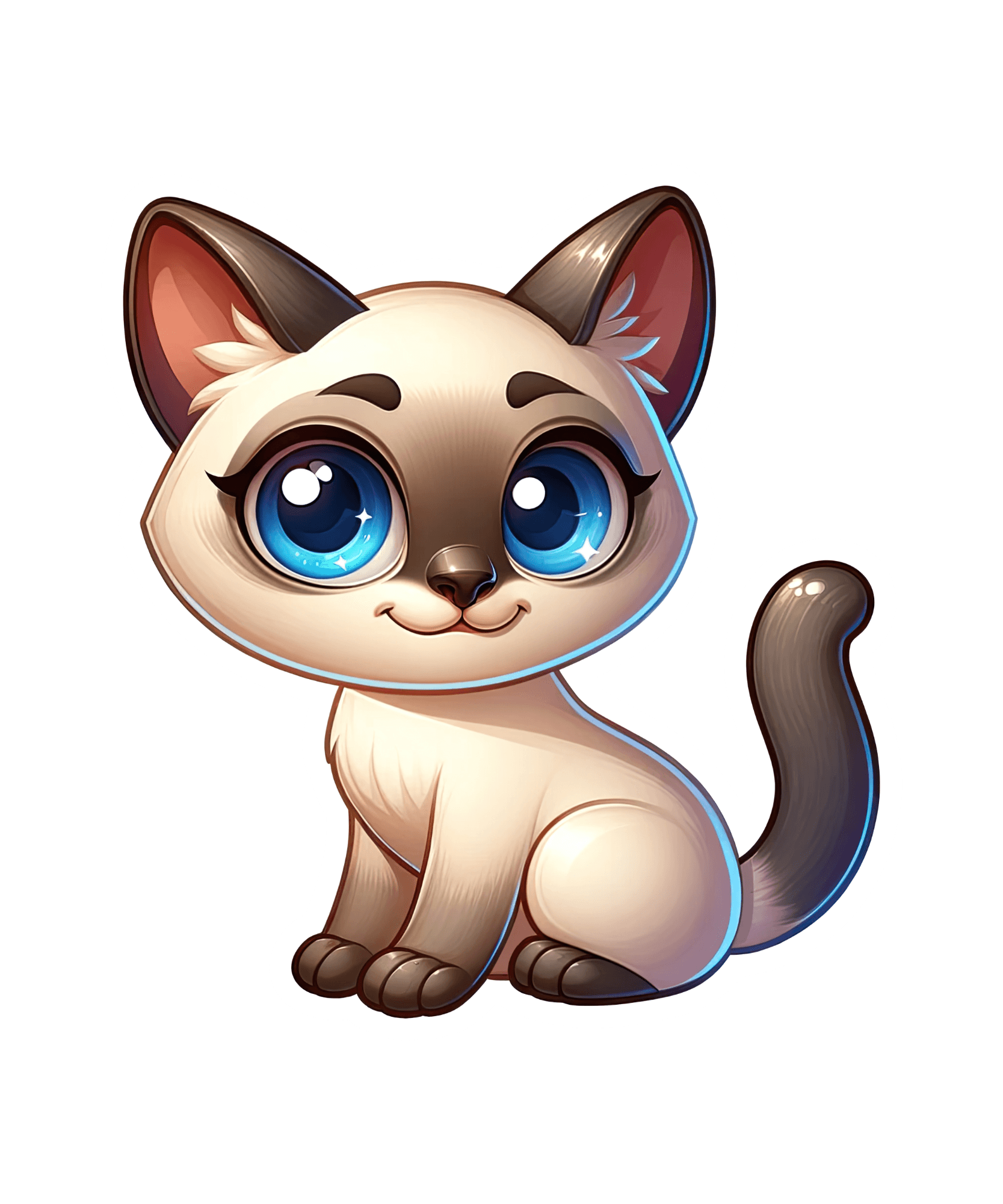 Big-Eyed Siamese Kitten Sticker