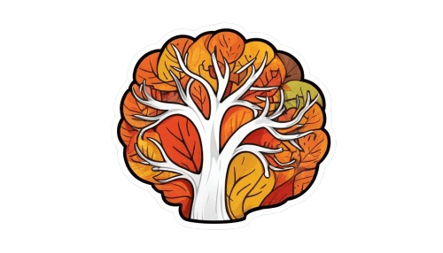Autumn Tree Sticker - Fall Foliage Vinyl Decal