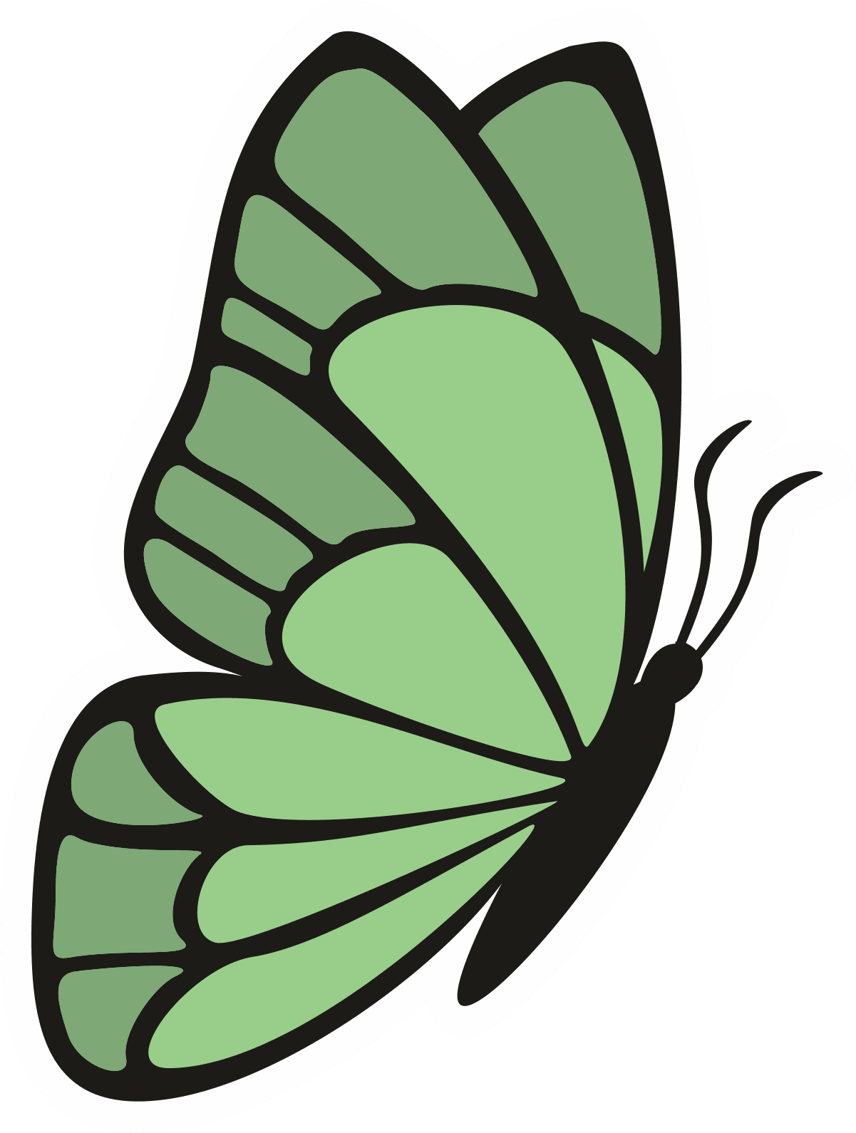 Green Butterfly Die-Cut Vinyl Sticker