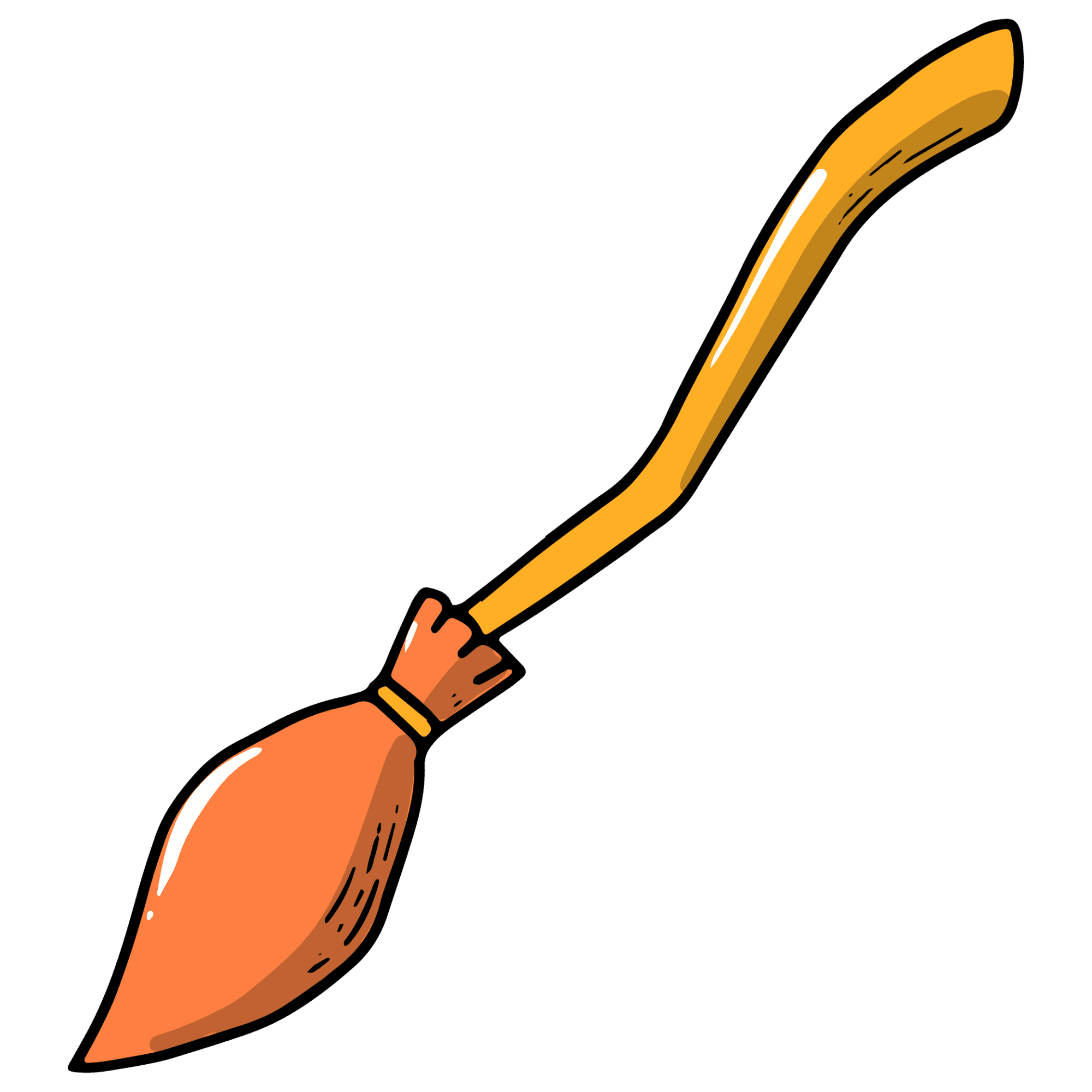 Witch's Broomstick Die-Cut Sticker