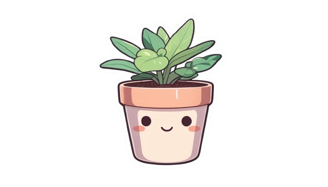 Happy Potted Plant Sticker