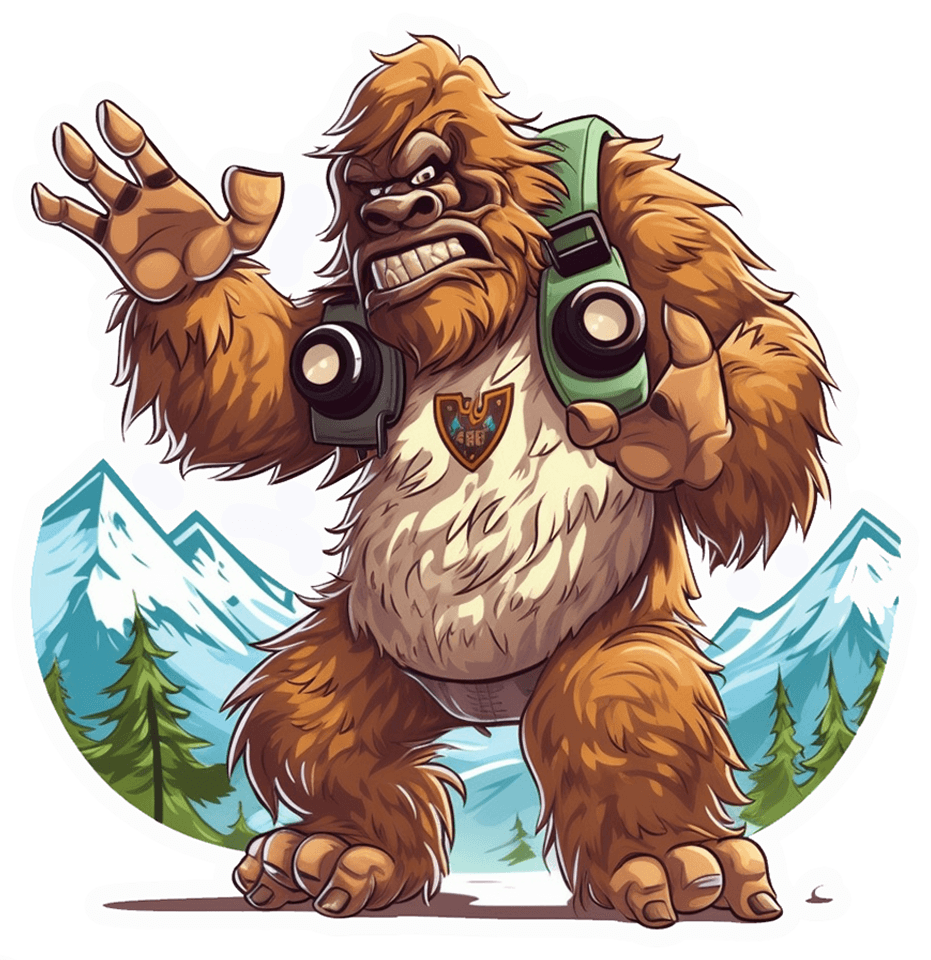 Angry Bigfoot with Camera Sticker