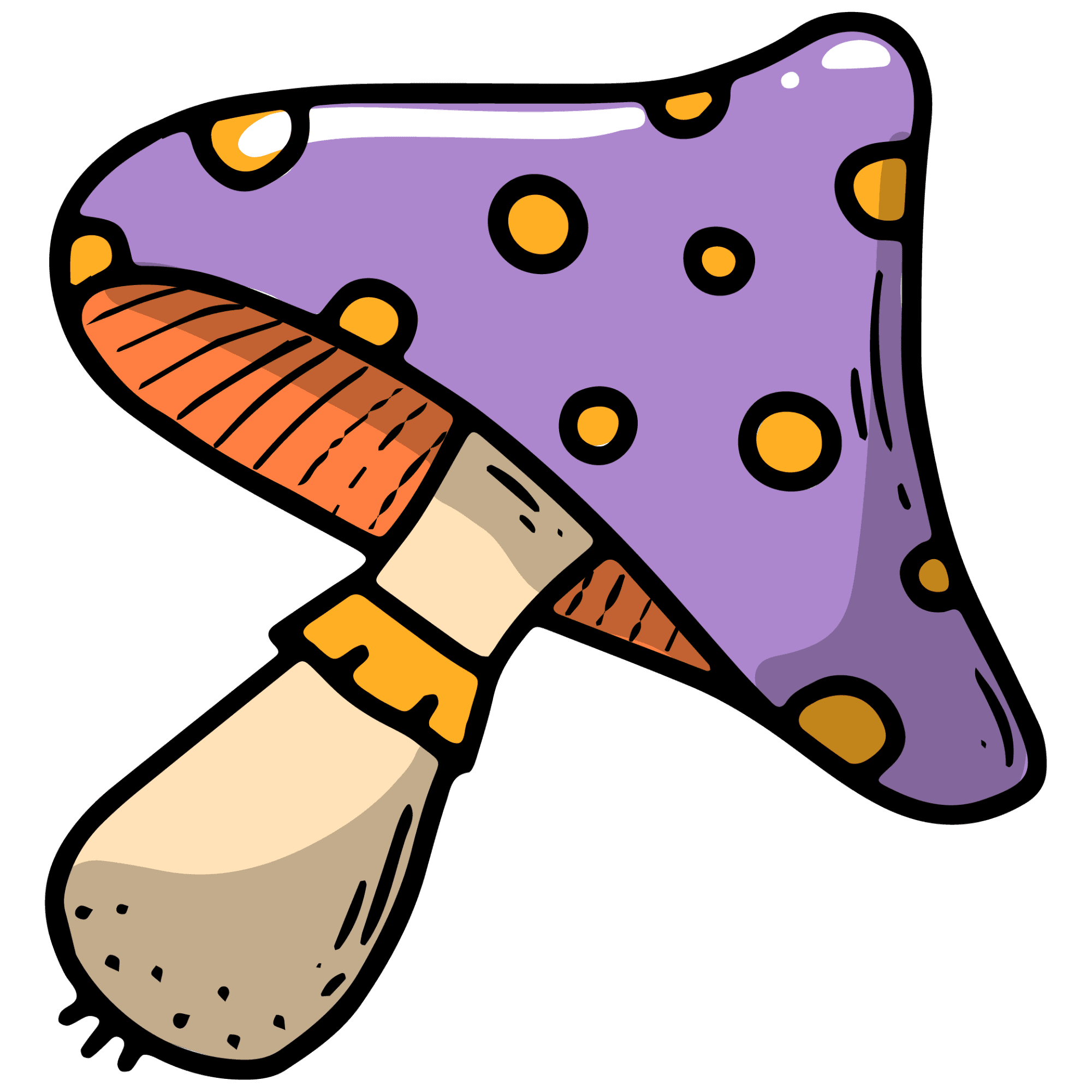 Purple Polka-Dot Toadstool Sticker